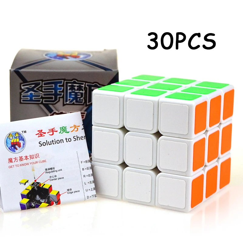 

30PCS ShengShou 3x3x3 White Magic cube Professional Competition Cubo magico Speed Twist Puzzle Neo Cube Toys For Children