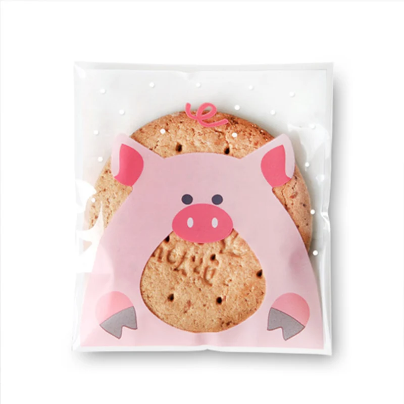 100Pcs Cartoon Rat Pig Cat Gift Bag Cookie Party Goodie Bags Present Packing Favors Cake Bonbonniere For Sweets Candy Packaging