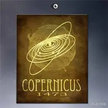 Steampunk Art Print Wall Poster Copernicus 1473 Painting Printed On Canvas gift Landscape Rectangle Canvas Printings