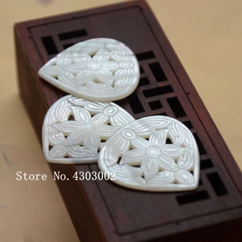 

10pcs/lot 30mm Natural Hollow Drop Flower Mother of Pearl shell for DIY Jewelry Drop Flower MOP Pearl shell for earrings