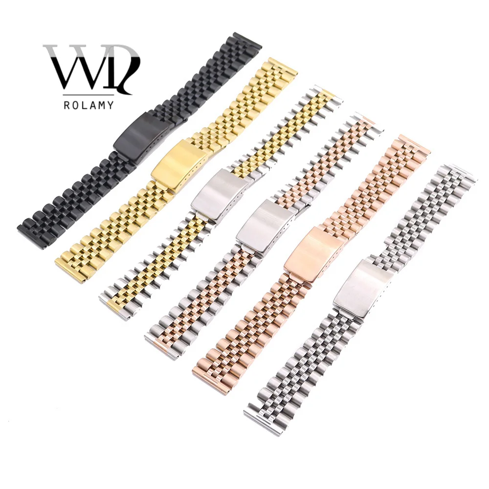 

Rolamy Wholesale 20mm Replacement 316L Stainless Steel Wrist Watch Band Strap Bracelet For Omega IWC Tudor Seiko Breitling