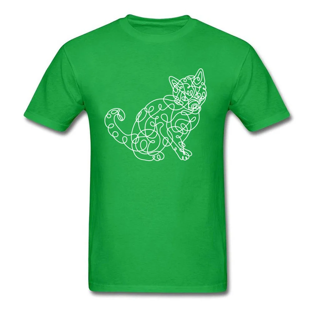  3D Printed Tops Tees High Quality Short Sleeve Man T-shirts TpicOriginaltitle Funny Father Day Tops & Tees Round Neck Cat spontaneous line style green