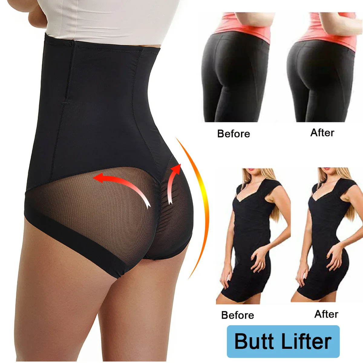 

High Waist Tummy Control Shapewear for Women Briefs Butt Lifter Shaper Panties Hip Enhancer Underwear Belly Slimming Girdle