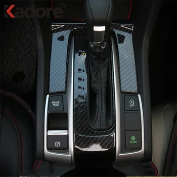 

For Civic 2016 2017 2018 Sedan AT Carbon Fiber Gear Shift Panel Cover Car Decoration Trim Interior Accessories Car Styling