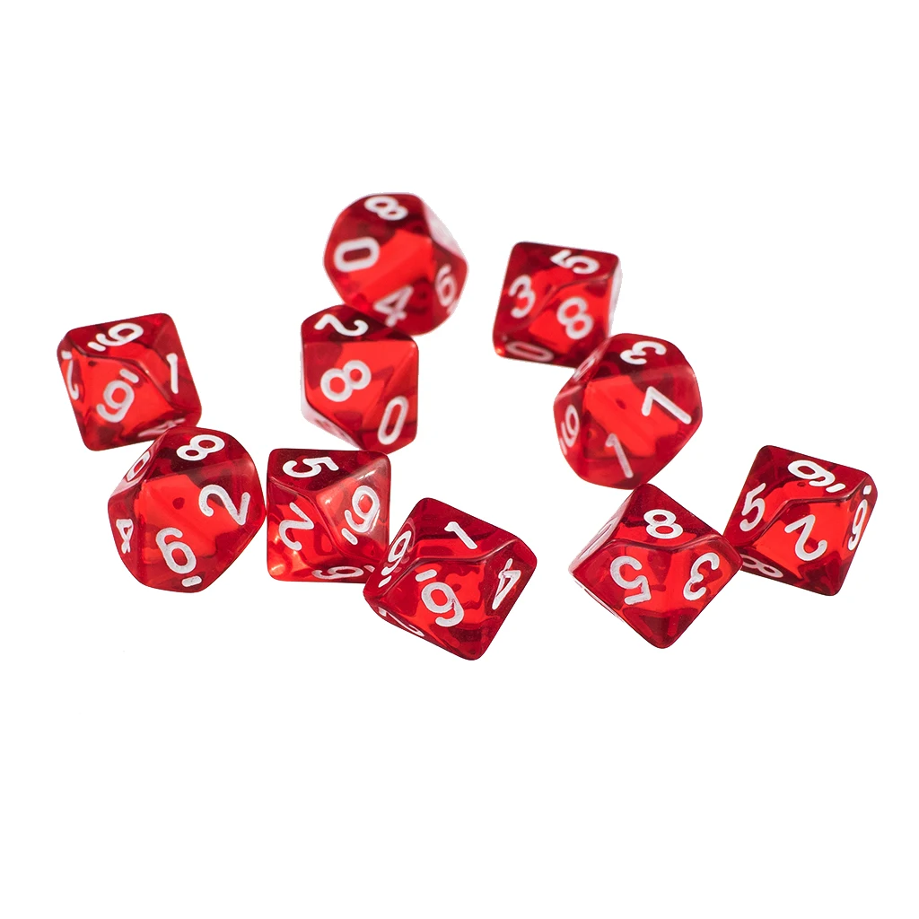 1 Set 10 Sided D10 Dice For Dungeons Dragons Games Board Table Creative Family Playing Game for RPG