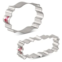 KENIAO длинные Необычные таблички для печенья для свадьбы-13,5 см и 11,6 см-рамка бисквит Фондант Кондитерский Резак-нержавеющая сталь