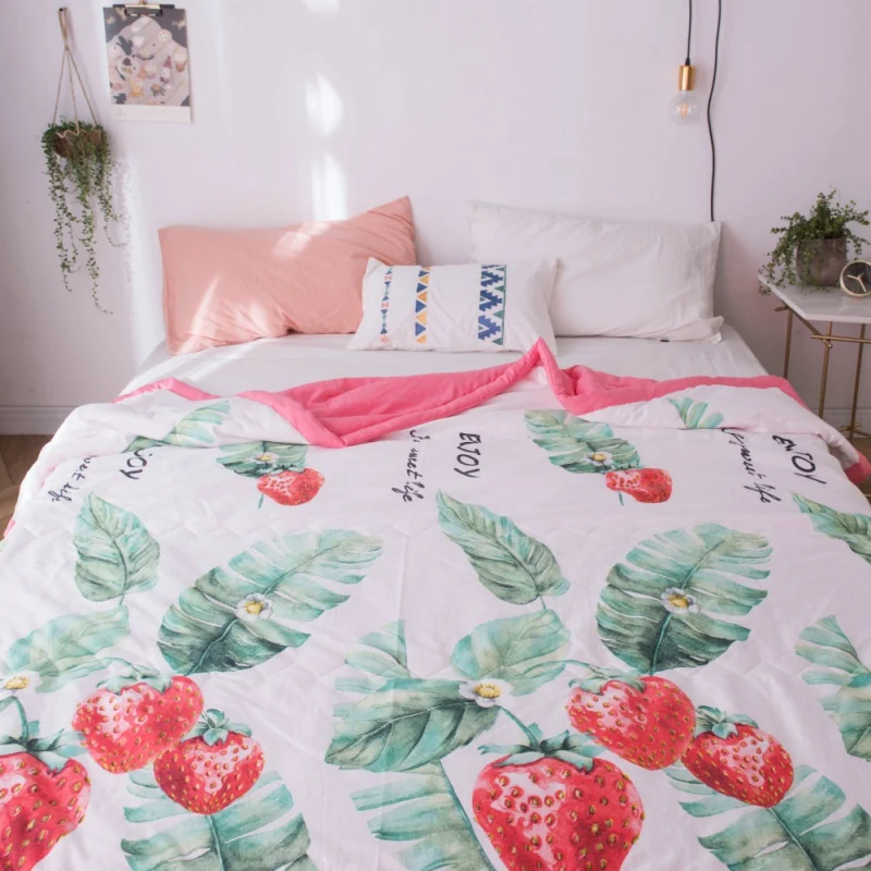 

2019 Thin Lightweight Blankets Air Conditioner For Double Summer Printed Air Conditioner 200/180X230CM Printed Comfortable