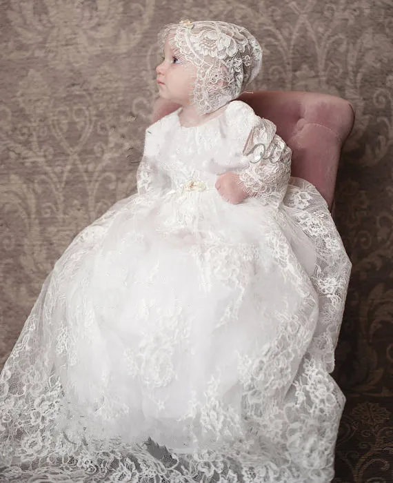 long sleeve baby christening dress