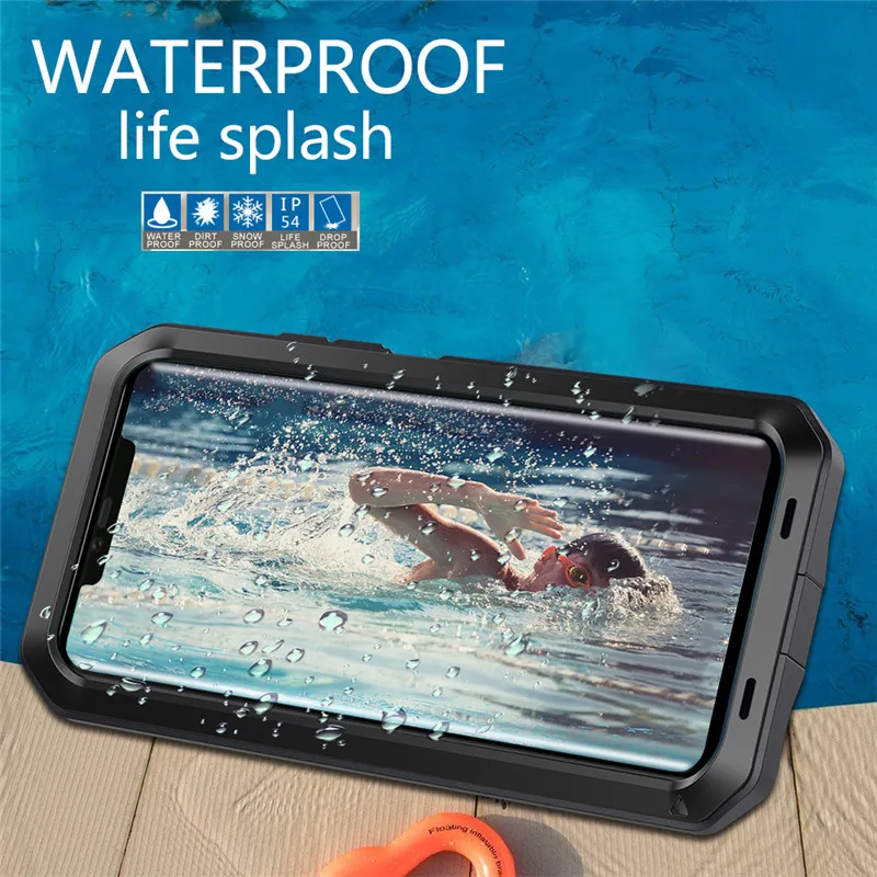 

Metal + Silicone Heavy Duty Protection Phone Case For Huawei P30 Mate 20 Pro Aluminum Life Waterproof Shockproof Back Cover Capa