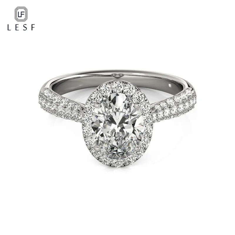 

LESF Silver 925 Jewelry 1.0 ct Engagement Rings Wedding Ring Fashion Jewelry For Women Support Customization Wholesale