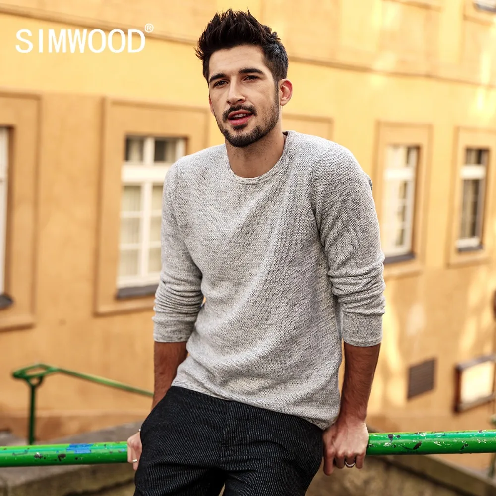SIMWOOD свитер Для мужчин 2019 новые весенние пуловер Slim Fit Тонкий s вязаные свитера