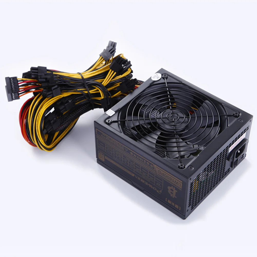 1600W Mining Power Supply 6 GPU Modular for Eth Rig Ethereum Coin Miner EM88