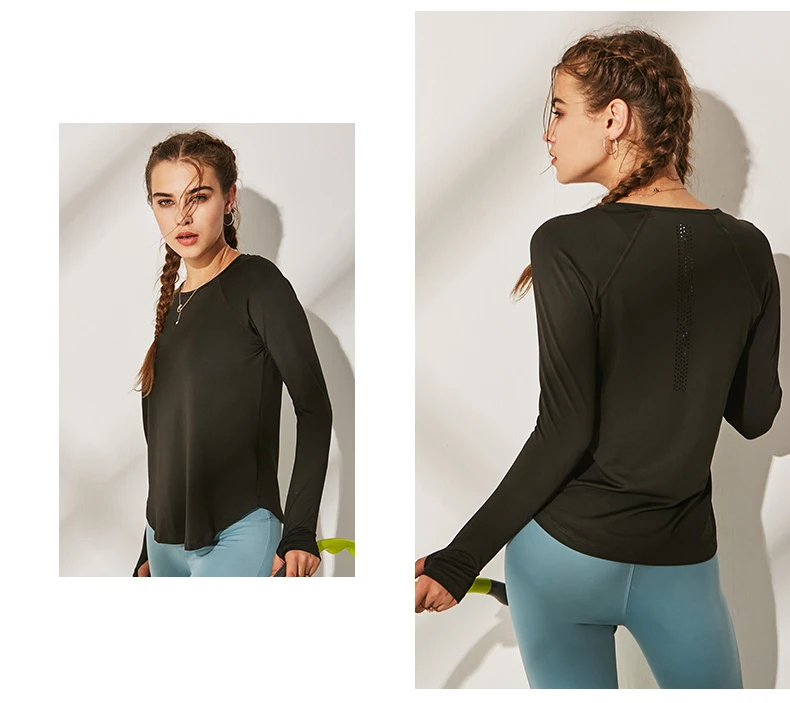 Correndo Camisas Slim de Fitness Esporte top