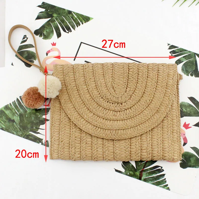 Casual-new-ball-hand-clutch-bag-shoulder-Crossbody-bag-Paper-woven-straw-bag-women-woven-handbag 