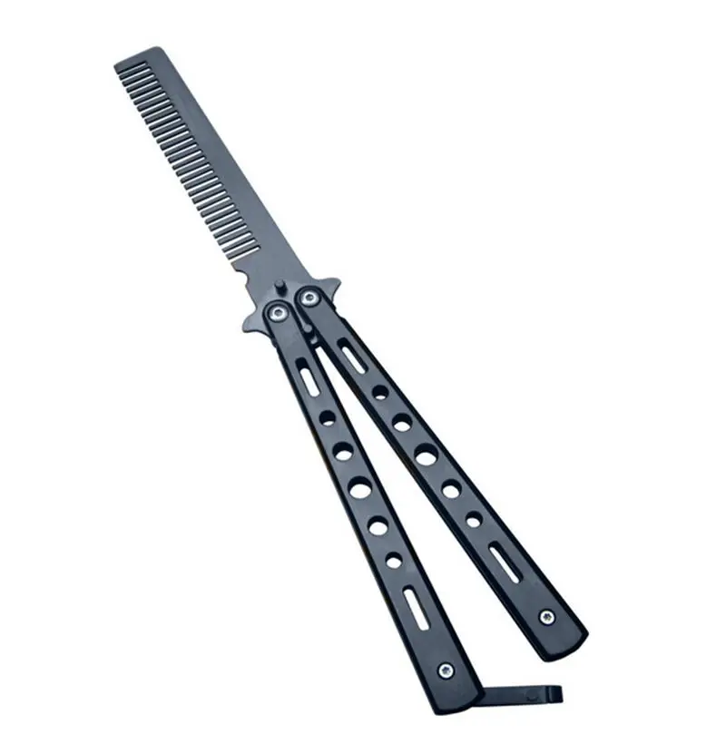 Stainless Steel Practice Training Butterfly Balisong Style Knife Comb