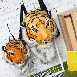 Модный плюшевый 3D тигр голова льва рюкзак панда рюкзак унисекс личность пара животных рюкзак студент забавная дорожная сумка 2019