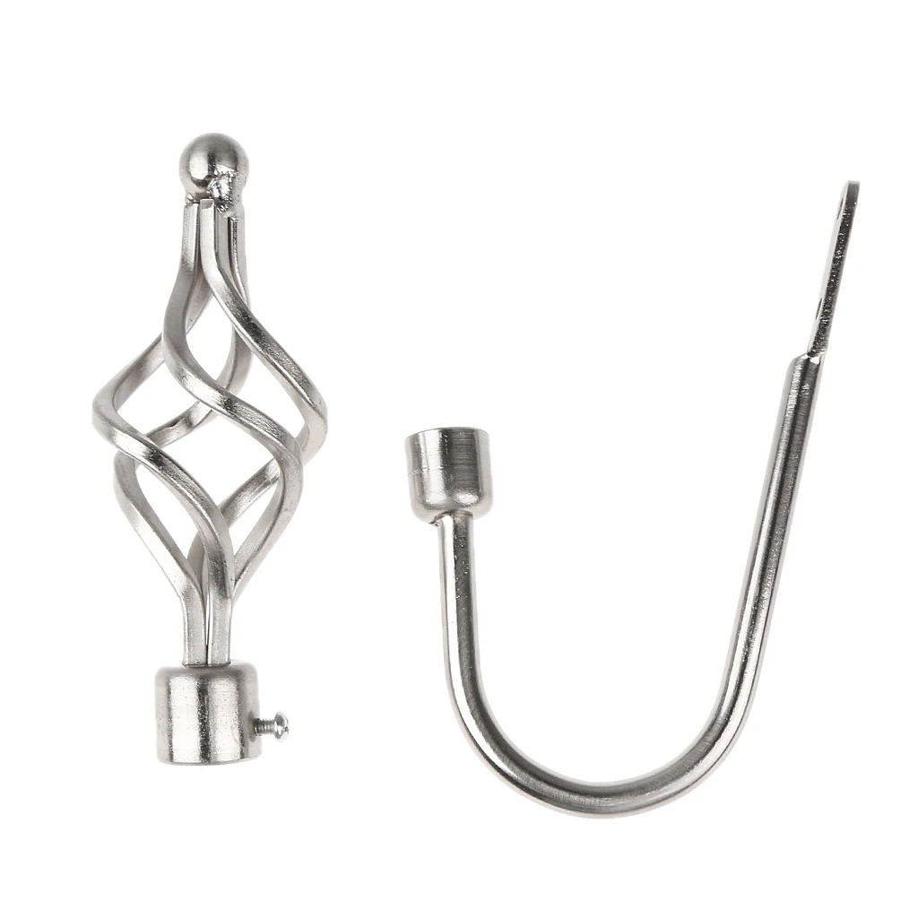4 Pieces Metal Curtain Hooks Window Drapery Tieback Holdback Hanger Silver