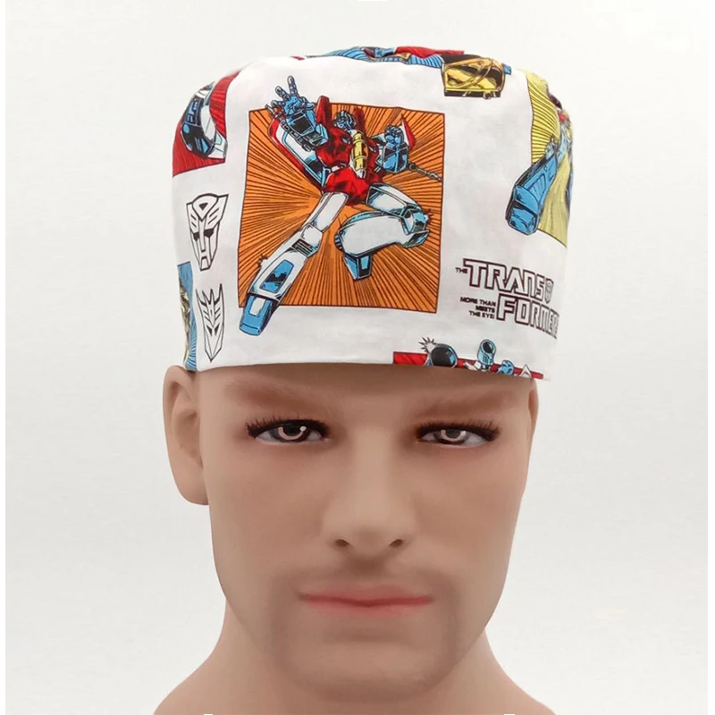 

Hospital Surgical Caps for Women and men Medcial Hat Work Accessary 100% Cotton Wonder Woman Print Hospital Doctor Nurse Hats