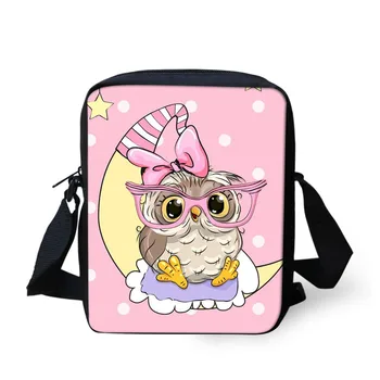 

THIKIN Animal Owl Puzzle Printing Mini Messenger Bag for Women Ladies Fashion Handbags Kids Crossbody Bags Custom your name Gift
