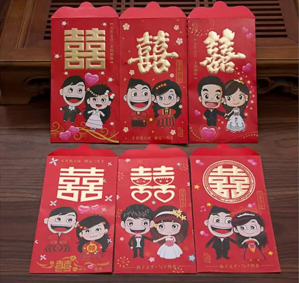 

freeshipping new 60pcs hotsale Cartoon cute Wedding Red Envelope Party Red Packet wedding decoration