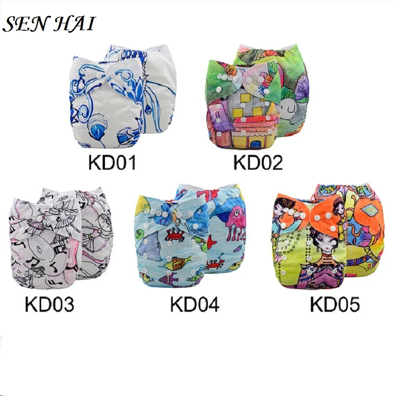 Baby double breasted adjustable diaper cover pul fabric reusable