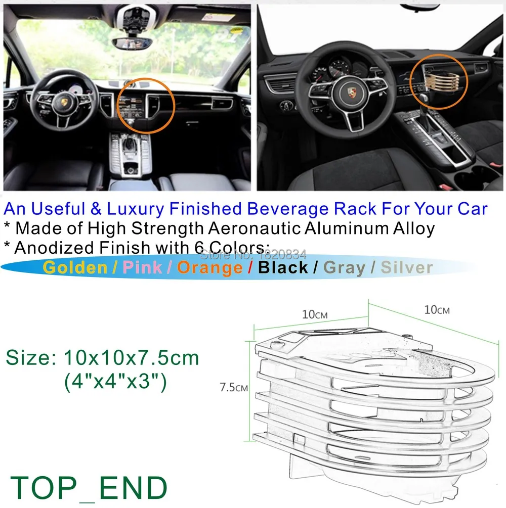 1 шт., роскошная отделка напитки стойку, держатель для напитков, высокая прочность авиационной Алюминий сплав, Новое поступление, подходит для большинства автомобилей