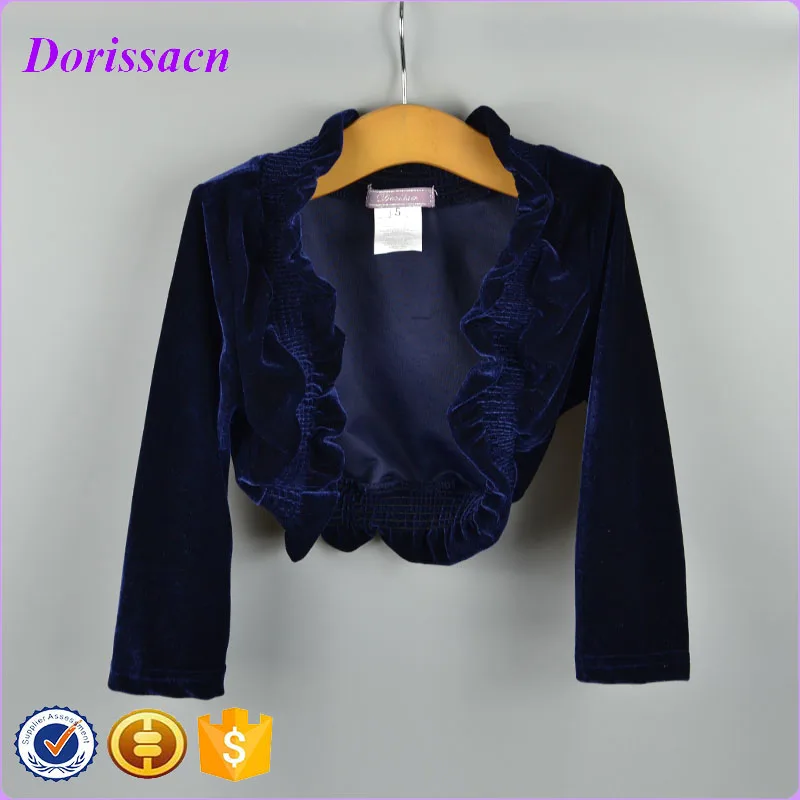 Buy fashion royal blue velvet lace shrug bolero long