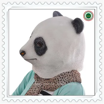 

Hot Selling Halloween Party Cosplay Latex Animal Panda Head Mask Halloween Costume Party Christmas Panda Mask Theater Prop