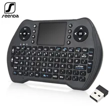 SeenDa 2.4Ghz kablosuz klavye Android akıllı TV kutusu dizüstü bilgisayar için Touchpad ile Mini klavye 3 Backlits İngilizce rusça