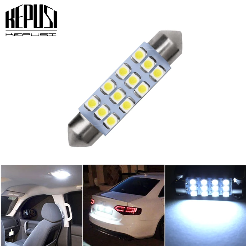 

Festoon LED bulb 36mm 39mm 41mm 3528 12SMD C5W Auto Dome Light Car Interior Lamp Reading license plate light Car Styling White