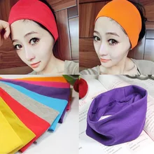 Fashion style lady cotton absorbing sweat Yoga headband candy color sport sweat hair band popular hair accessories for women