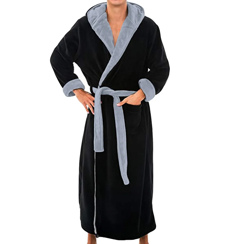 Мужской зимний халат размера плюс 5XL, удлиненный коралловый халат, теплый плюшевый халат-шаль, халат с длинным рукавом, нижнее белье Warme Kleding, набор# C