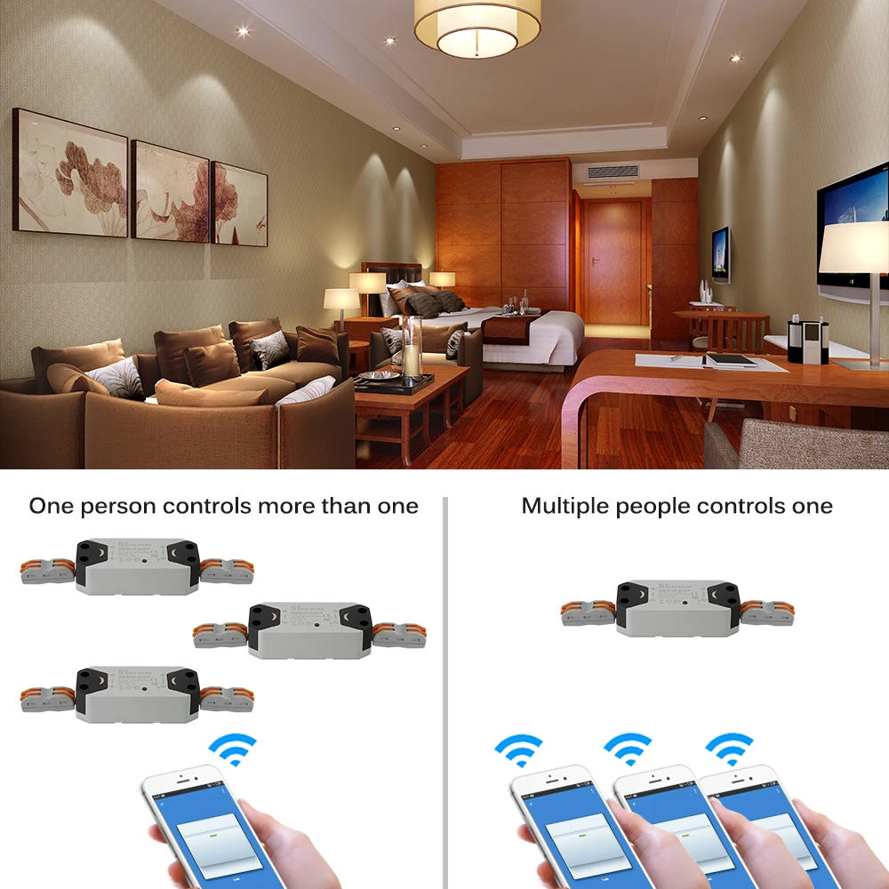 Шт. 4 шт. Wi-Fi Smart Switch DIY дистанционный переключатель Smart беспроводной домашней автоматизации управление работы выключатель света Wi-Fi Умный дом