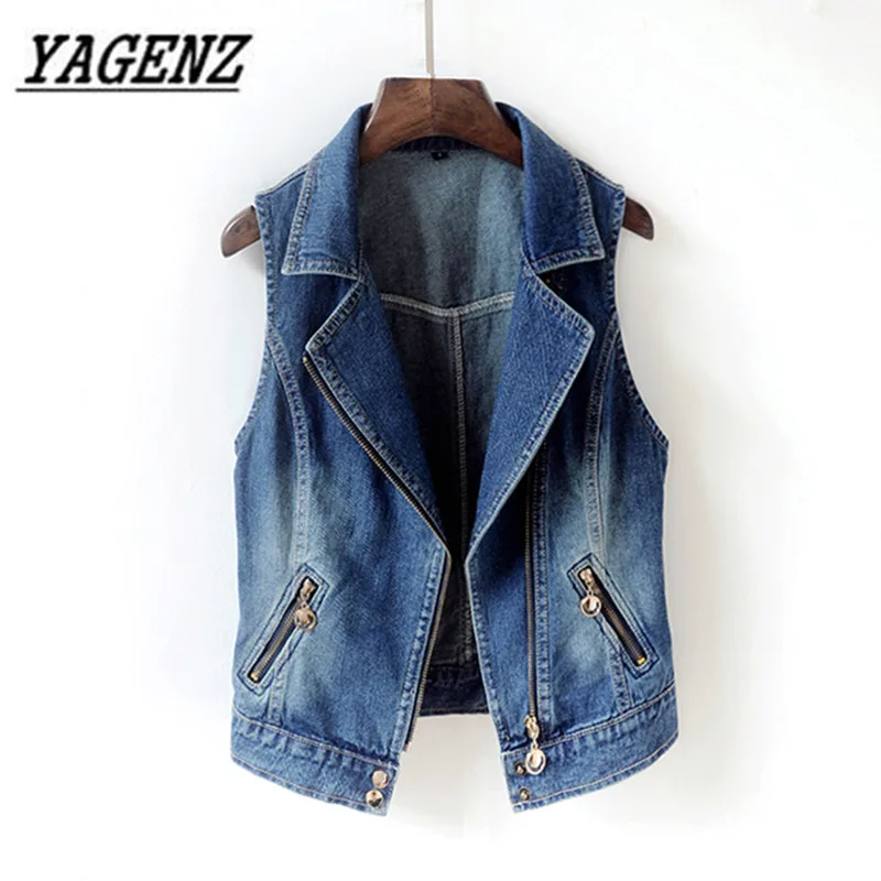 Men Summer New Vintage Washed Sleeveless Denim vest Jacket