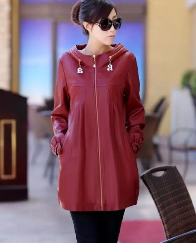 Женская кожаная куртка размера плюс, XL, 2XL, 3XL, 4XL, 5XL, женское кожаное пальто, женские весенние Длинные куртки, женские пальто, верхняя одежда