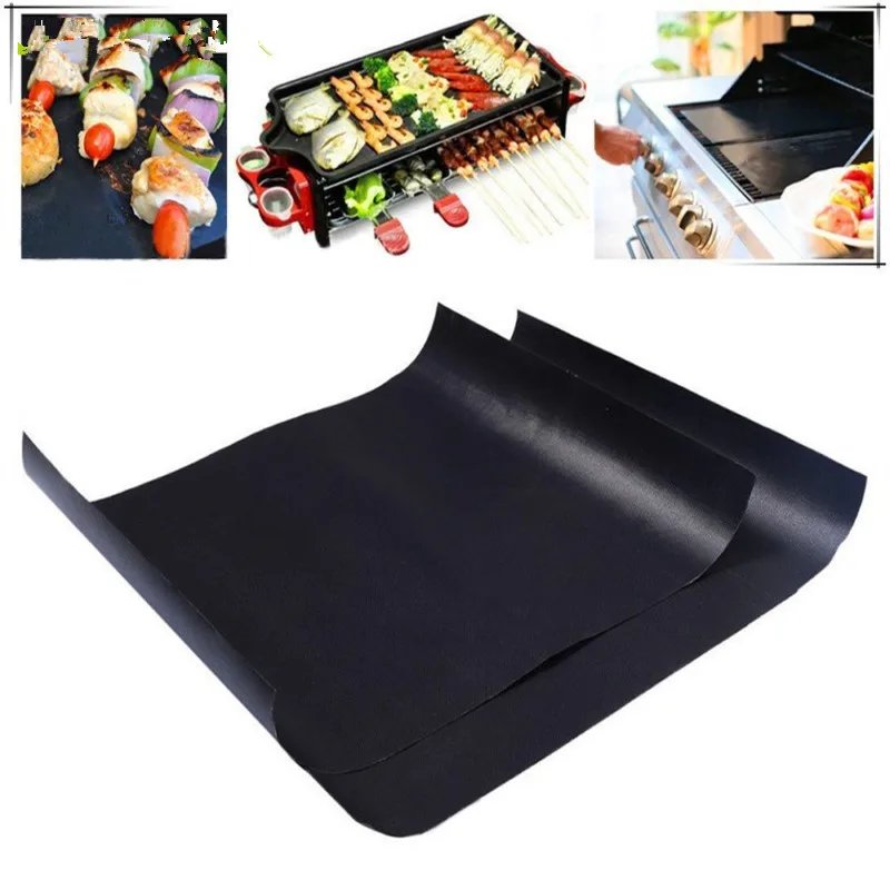 

Non-stick BBQ Grill Pad Barbecue Baking Pad Reusable Teflon Cooking Plate 40 * 30cm For Party Grill Mat Tools New