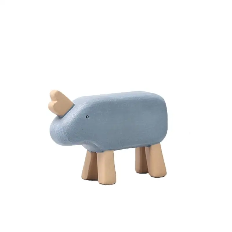 cheap 1PC Resin Rhinoceros Cartoon Miniature Cute Forest Animal Handmade Desktop Decoration Sculpture For Desktop Porch TV Cabinet
