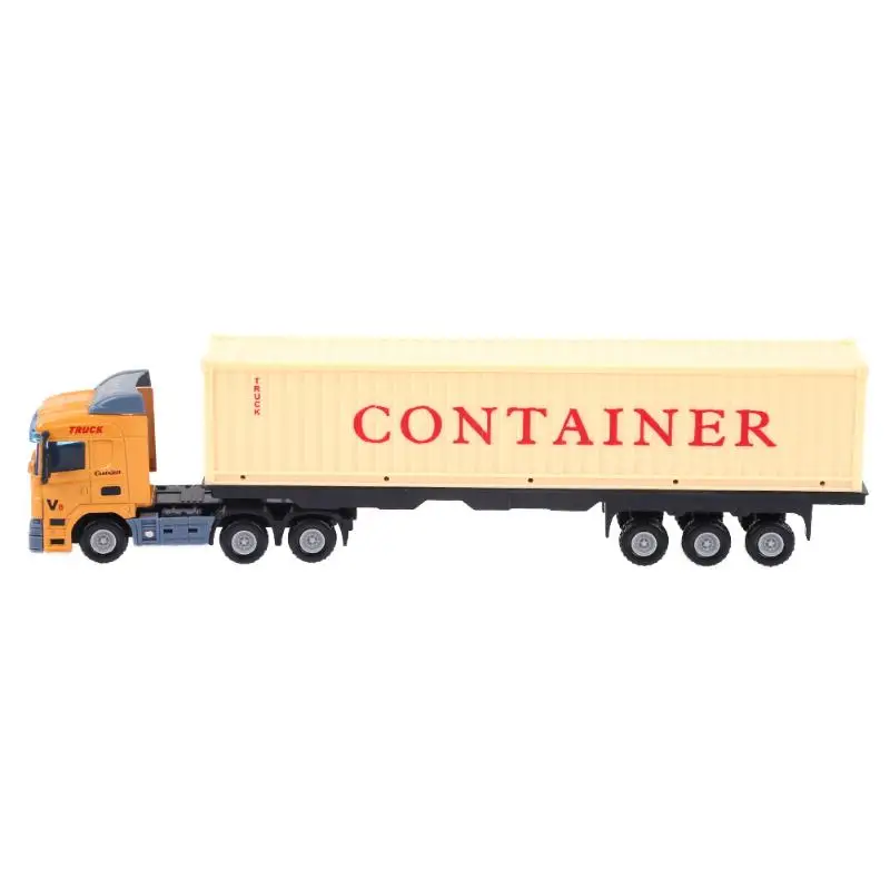 1:43 сплав модель строительной машины моделирование модель грузовика-контейнеровоза Игрушечный Грузовик Модель классическая игрушка мини подарок для мальчика - Цвет: Оранжевый