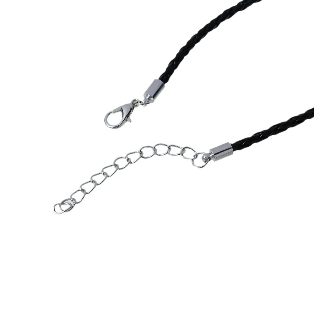 DoreenBeads 2018 Hot Sale Black Alloy Leatheroid Silver Tone Lobster Clasp Extended Chain Bracelets for Men & Women (5)
