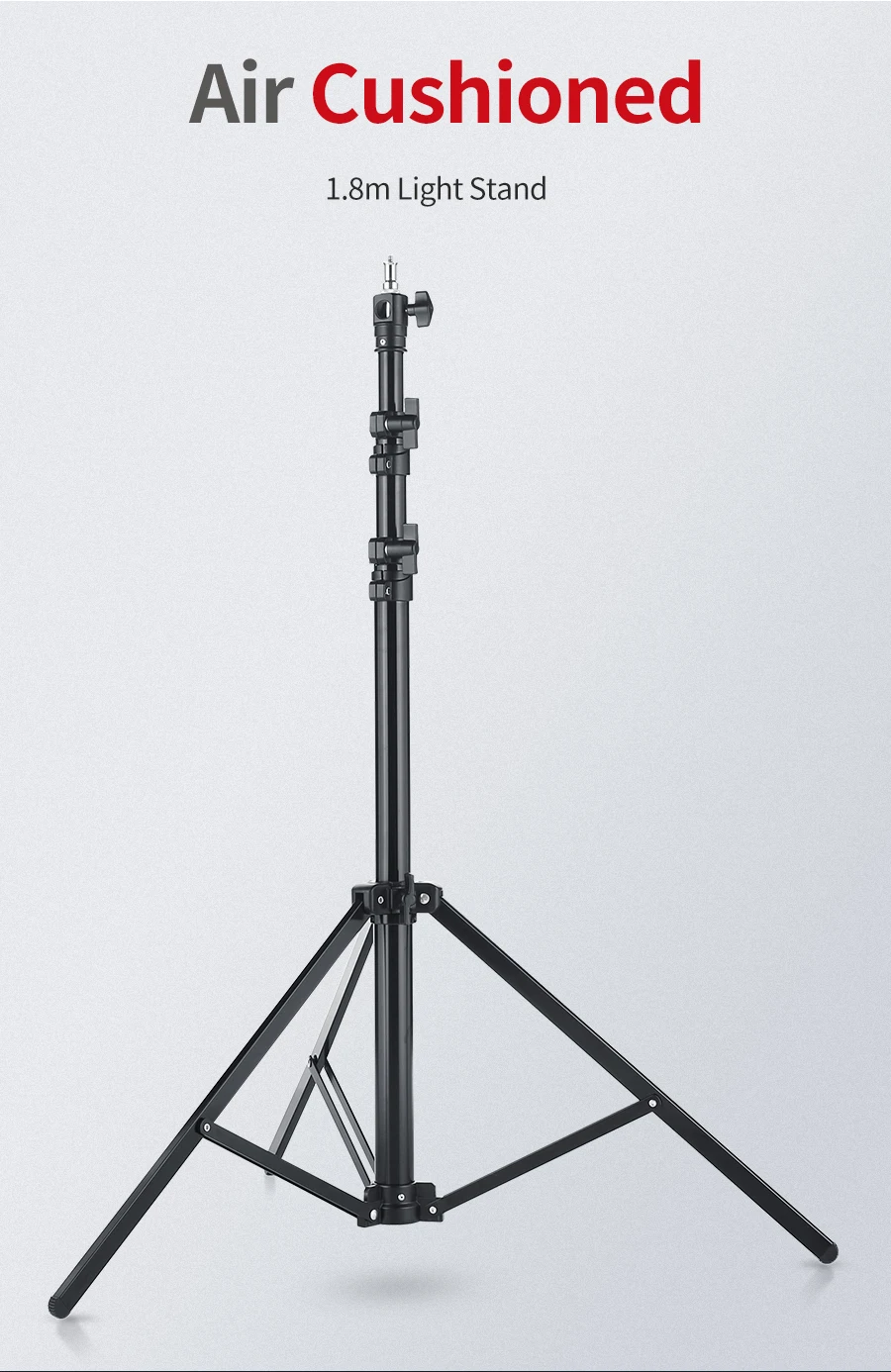 Быстрая установка 1,8 м/5,9 футов сверхмощный ударопрочный студийный светильник с воздушной подушкой, телескопическая опора посередине