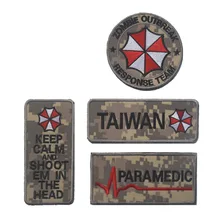 Пользовательские вышитые тканевые нашивки зомби Вспышка ответ командные нашивки зонтик Набор Военная нарукавная нашивка крюк боевой дух Армии патч