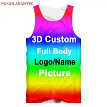 Пользовательские топы на бретелях для мужчин и женщин Персонализированная майка для тренажерного зала 3d печать Дизайн свой собственный фото текст логотип топы индивидуальные команды одежда S-6XL