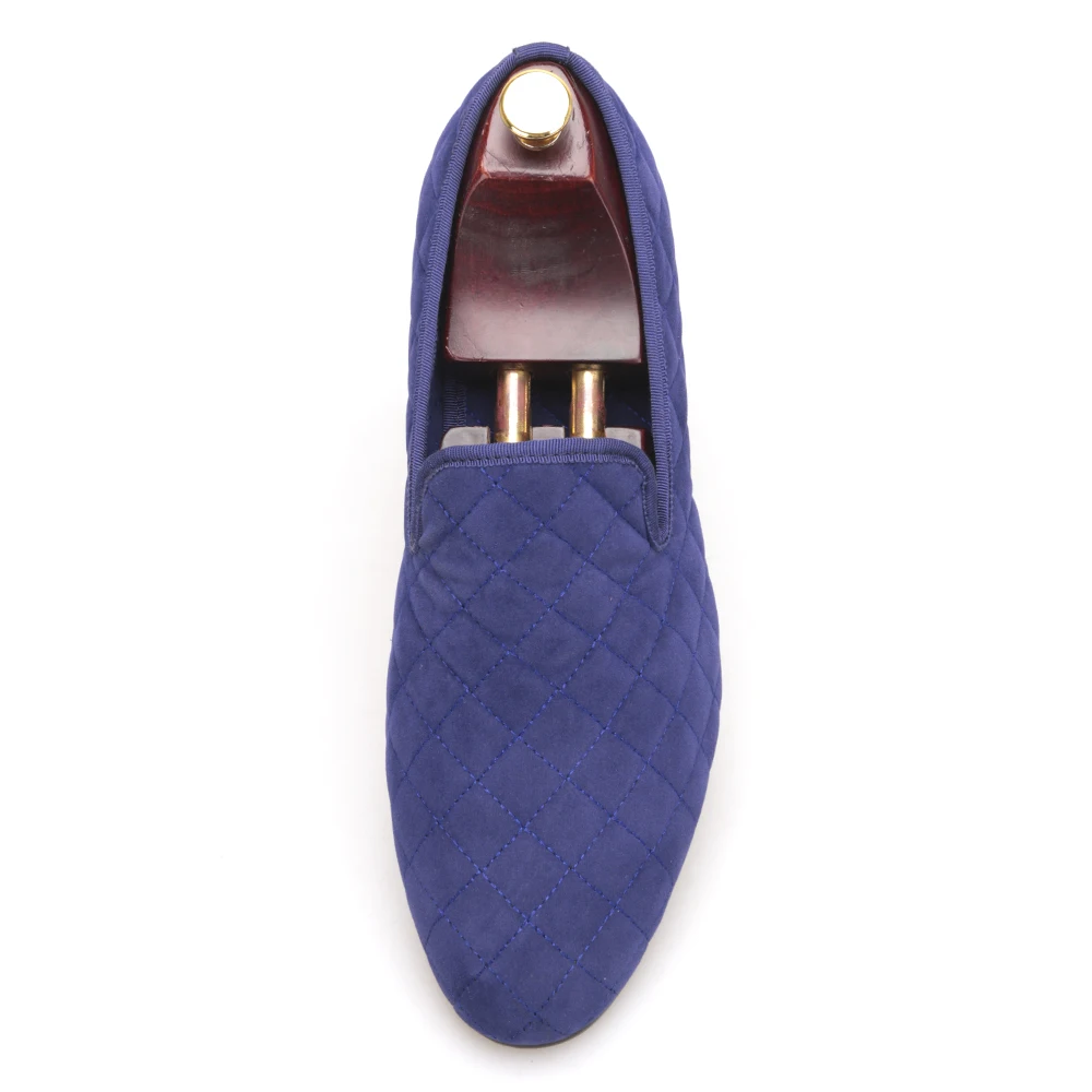 weiß Schuhe Freizeitschuhe Männer Plaid Blau Und Weiß Samt Stitching Müßiggänger Britischen Mit Muster Hausschuhe Blau Handwerk Rauchen Männlich qT6XX