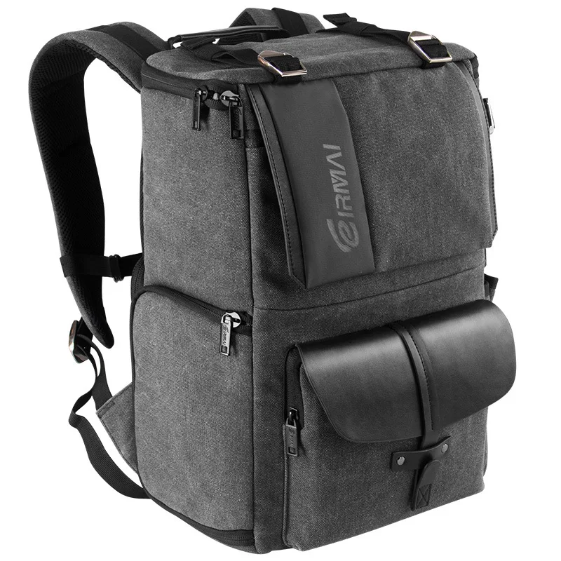Eirmai Grey Canvas Large Capacity Camera Video