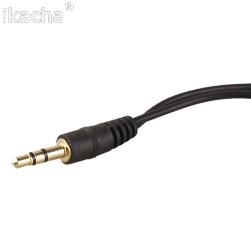 10pcs Black Headphone Stereo Audio Y Splitter 3 5mm Cable Cord With Separate Volume Controls