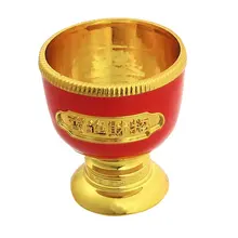 5 см Высота круглое основание пластик золотой тон красное вино