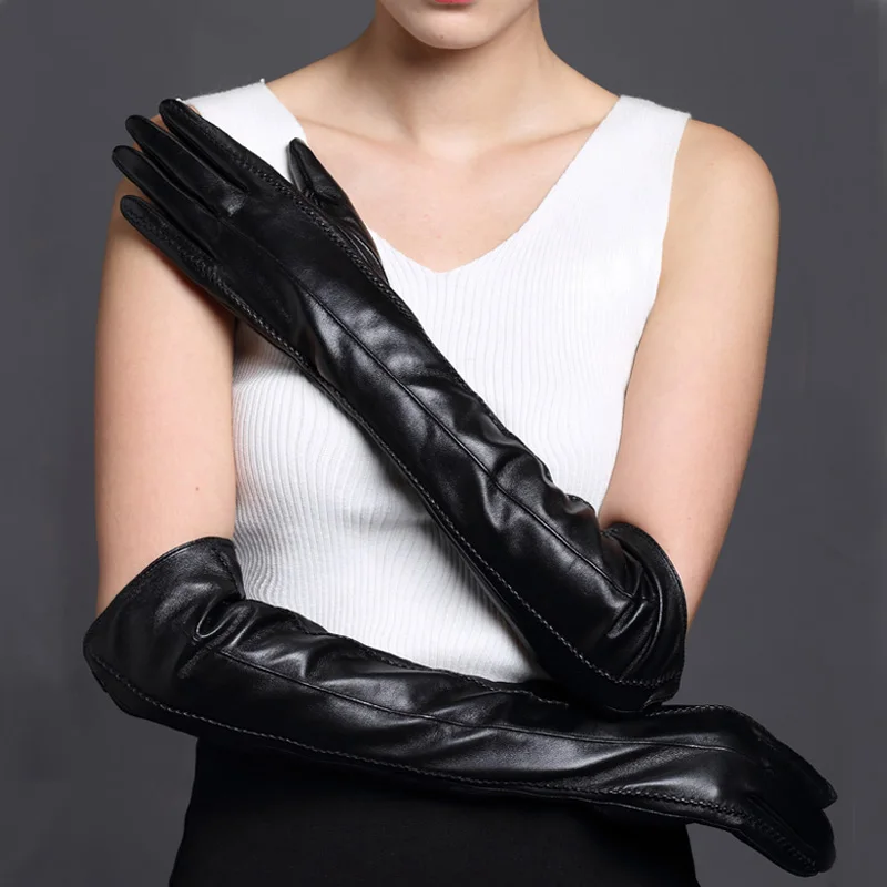 lady new 47cm(18.5") fashion long lines real lamb skin evening leather