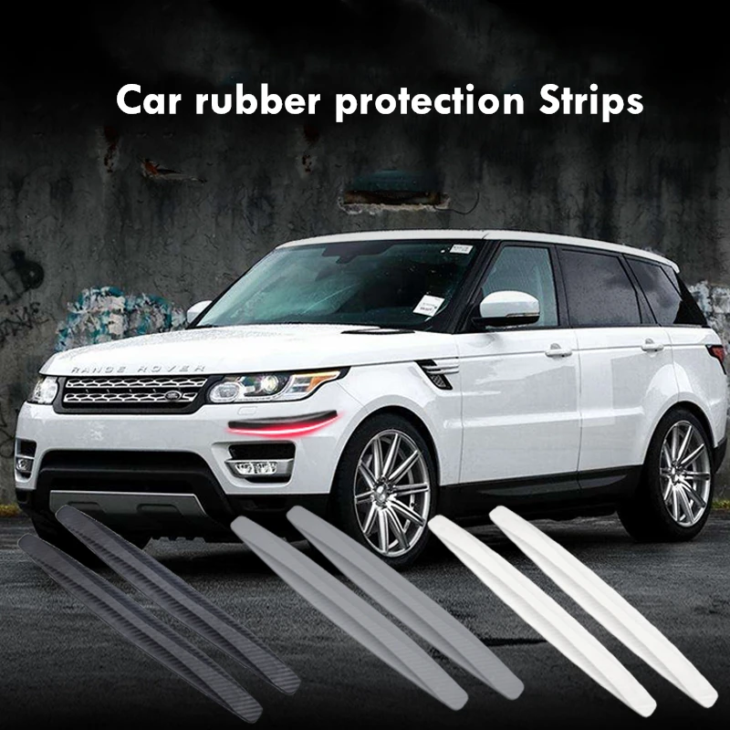 

car anti scratch rubber Front Rear Bumper protection strips car accessories carbon fiber red / black /grey / white Trim Cover