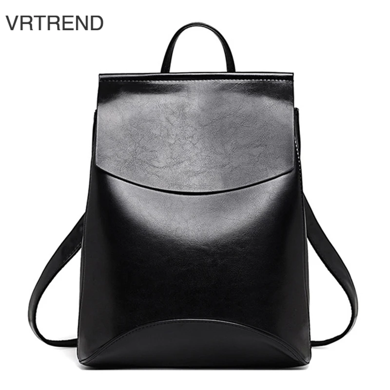 VRTREND Teenage Girls PU Leather Backpack School Shoulder Bag Backpacks For Youth Women Female Minimalist Casual