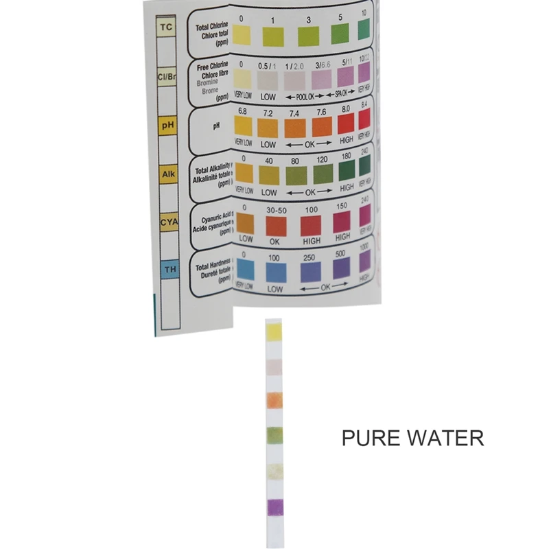 6 в 1 лакмусовые полоски твердость без хлора щелочности циануровой кислоты контрольный тестер бумага-тестер для плавания 50 шт./компл